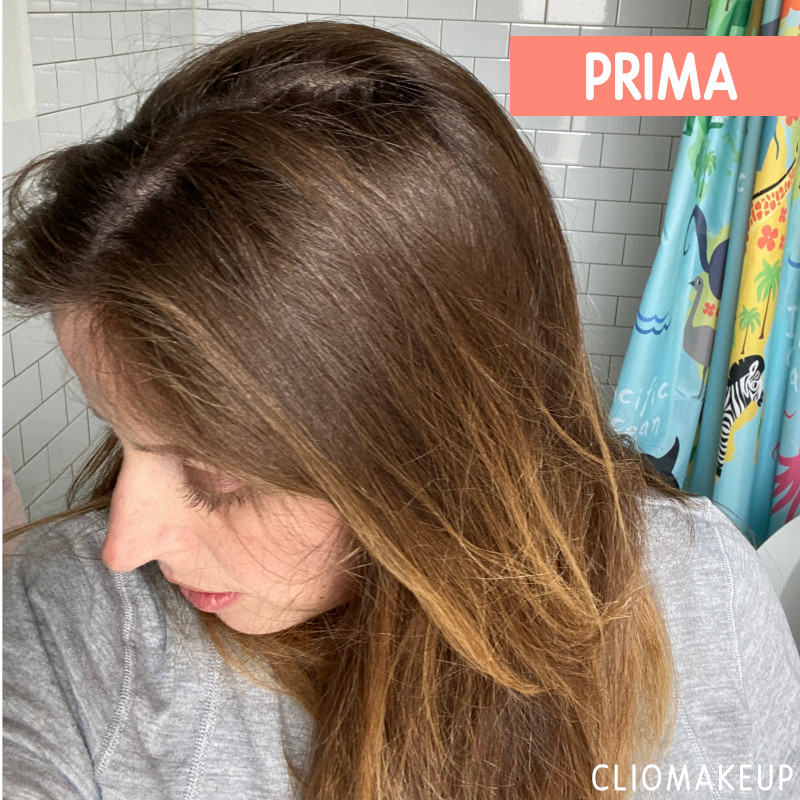 Effetto capelli Clio prima dell'applicazione delle maschere riflessanti Maria Nila