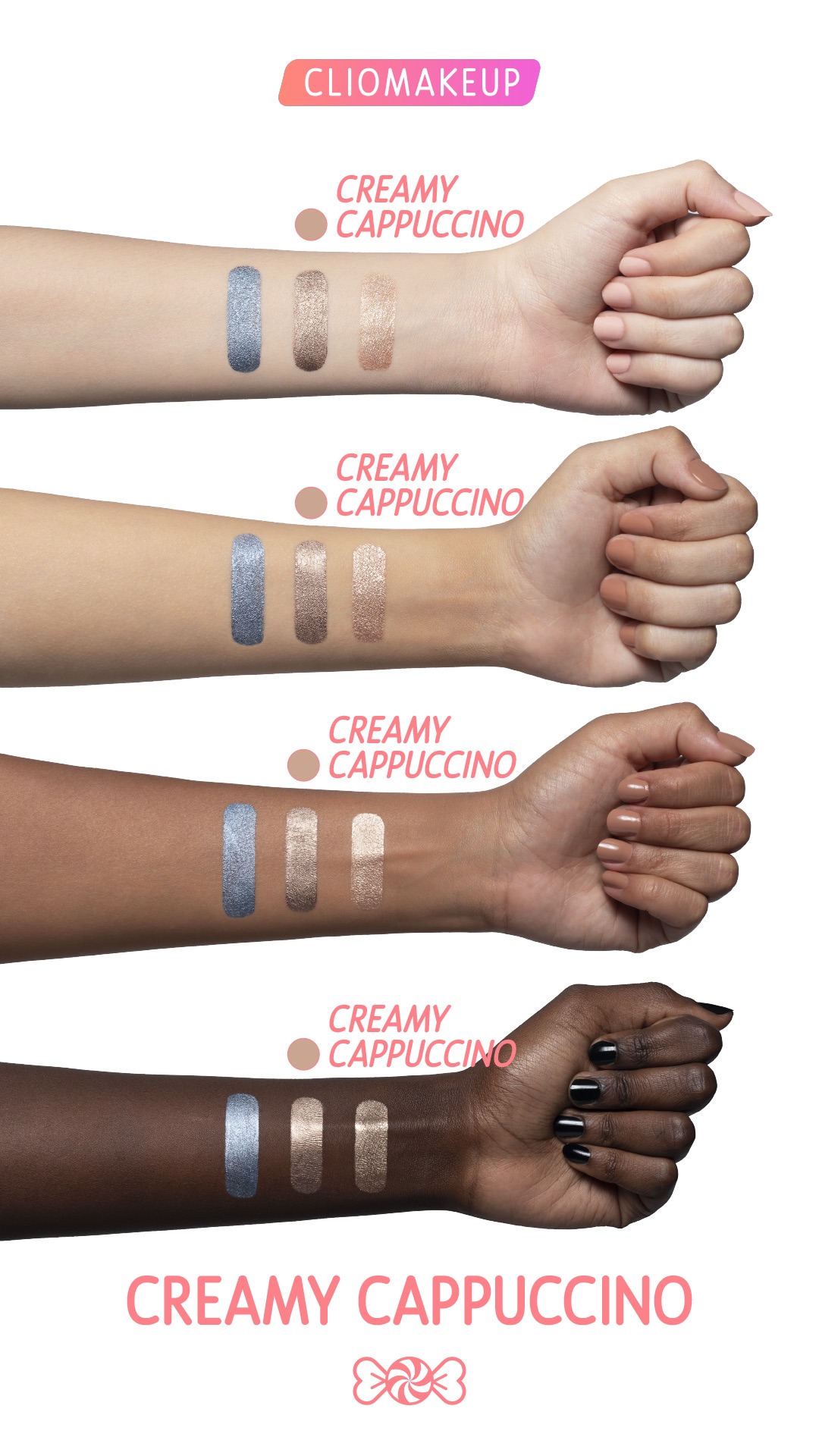 Cliomakeup-ombretto-cremoso-creamy-cappuccino-sweetielove-8-swatche
