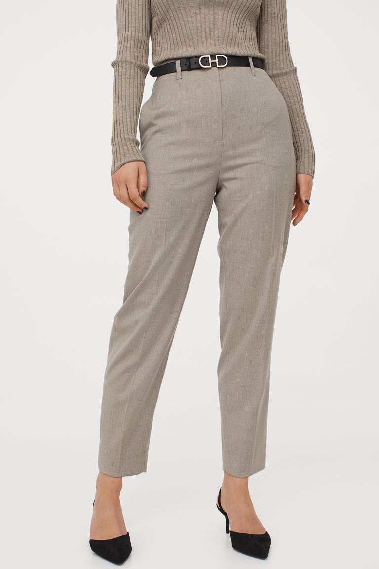 Cliomakeup-pantaloni-a-vita-alta-primavera-2021-hm-Pantaloni-a-sigaretta-grigio-chiaro