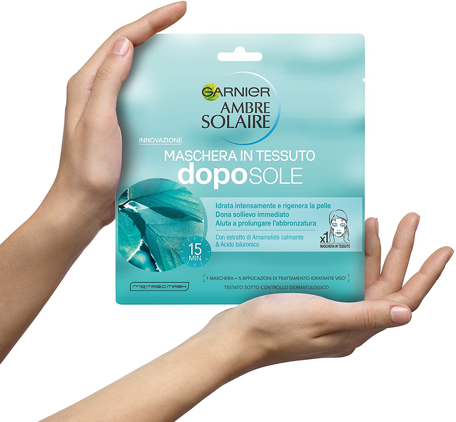 Cliomakeup-beauty-routine-post-vacanze-Ambre-Solaire-maschera-viso doposole-rinfrescante-tessuto
