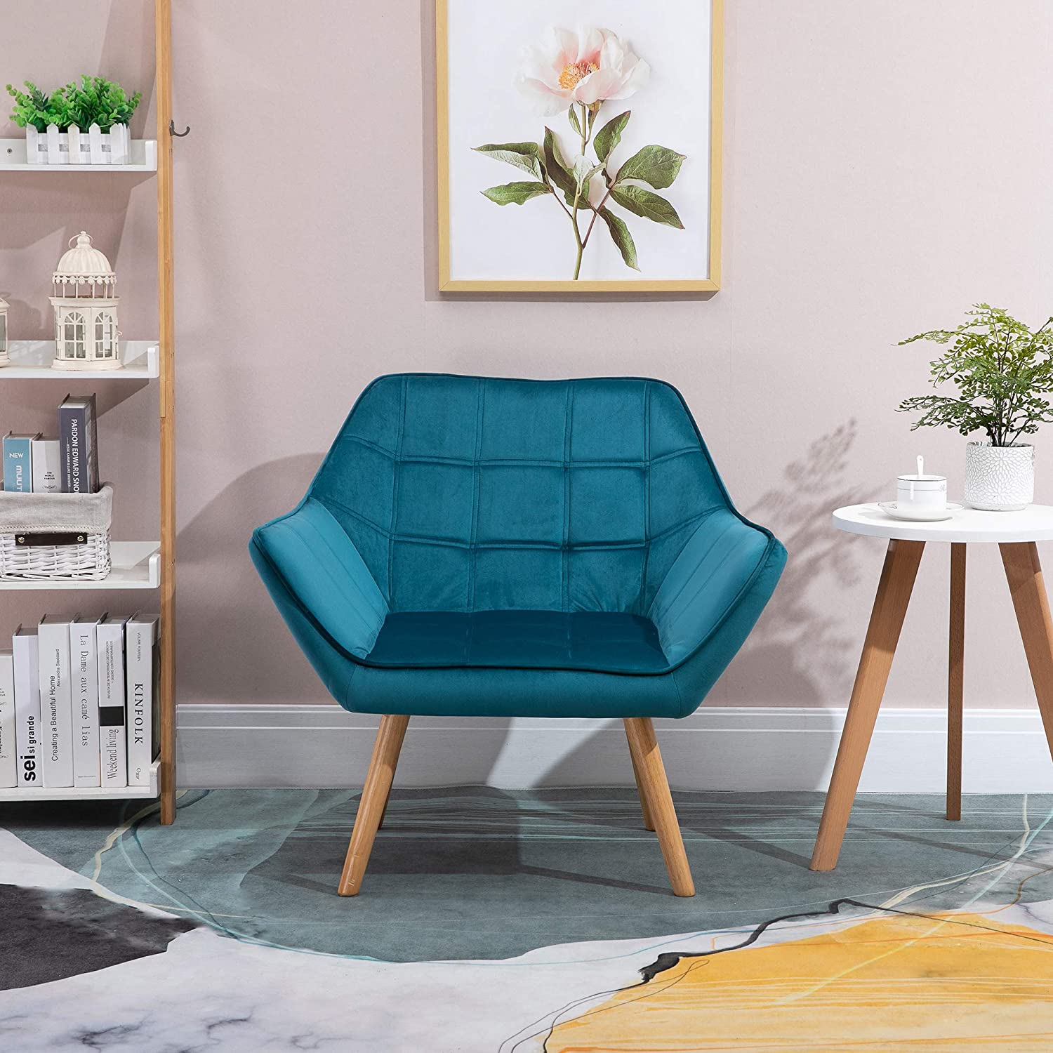 Clio-back-home-look-puntate-3-4-homcom-Poltroncina-Color-Petroli