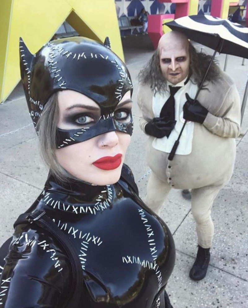 cliomakeup-costumi-coppia-halloween-pinguino-catwoman