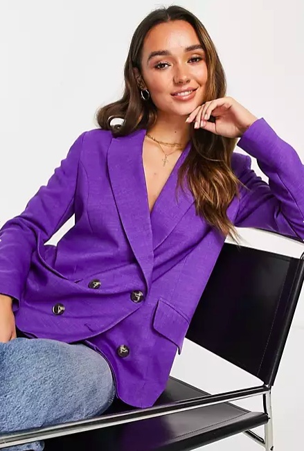 Cliomakeup-come-indossare-very-peri-ASOS-River-Island-Blazer-doppiopetto-strutturato-viola