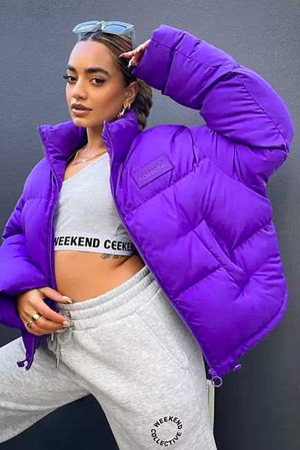 Cliomakeup-come-indossare-very-peri-ASOS-Weekend-Collective-Piumino-oversize-viola