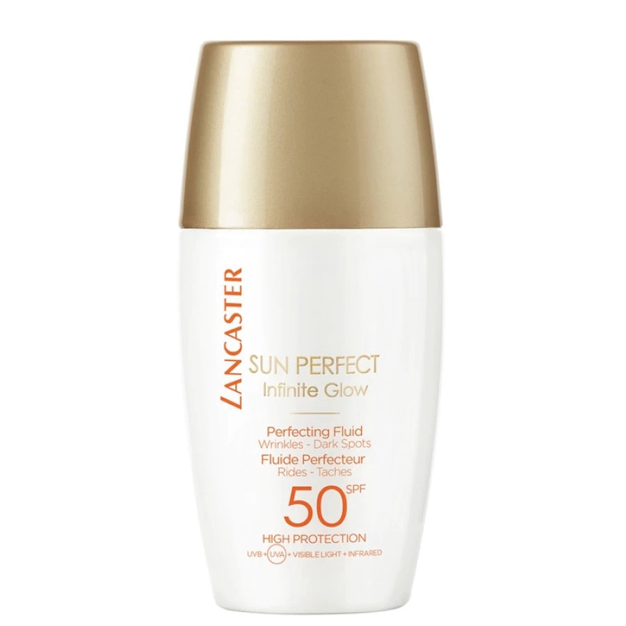 Cliomakeuup-creme-solari-viso-2022-LANCASTER-Fluido-Perfezionatore-Rughe-Macchie-Scure