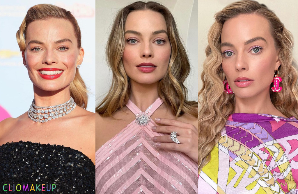 cliomakeup-come-ricreare-make-up-margot-robbie-press-tour-barbie-1