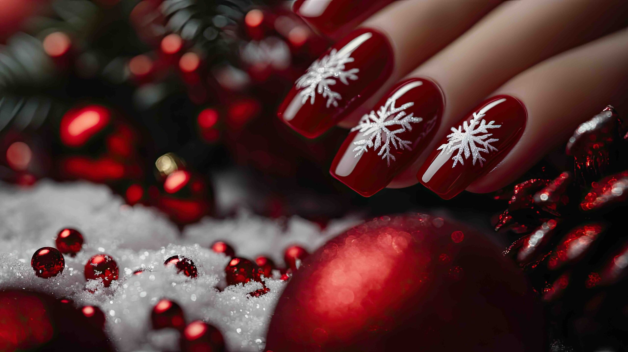 unghie-natalizie-bordeaux-fiocchi-neve