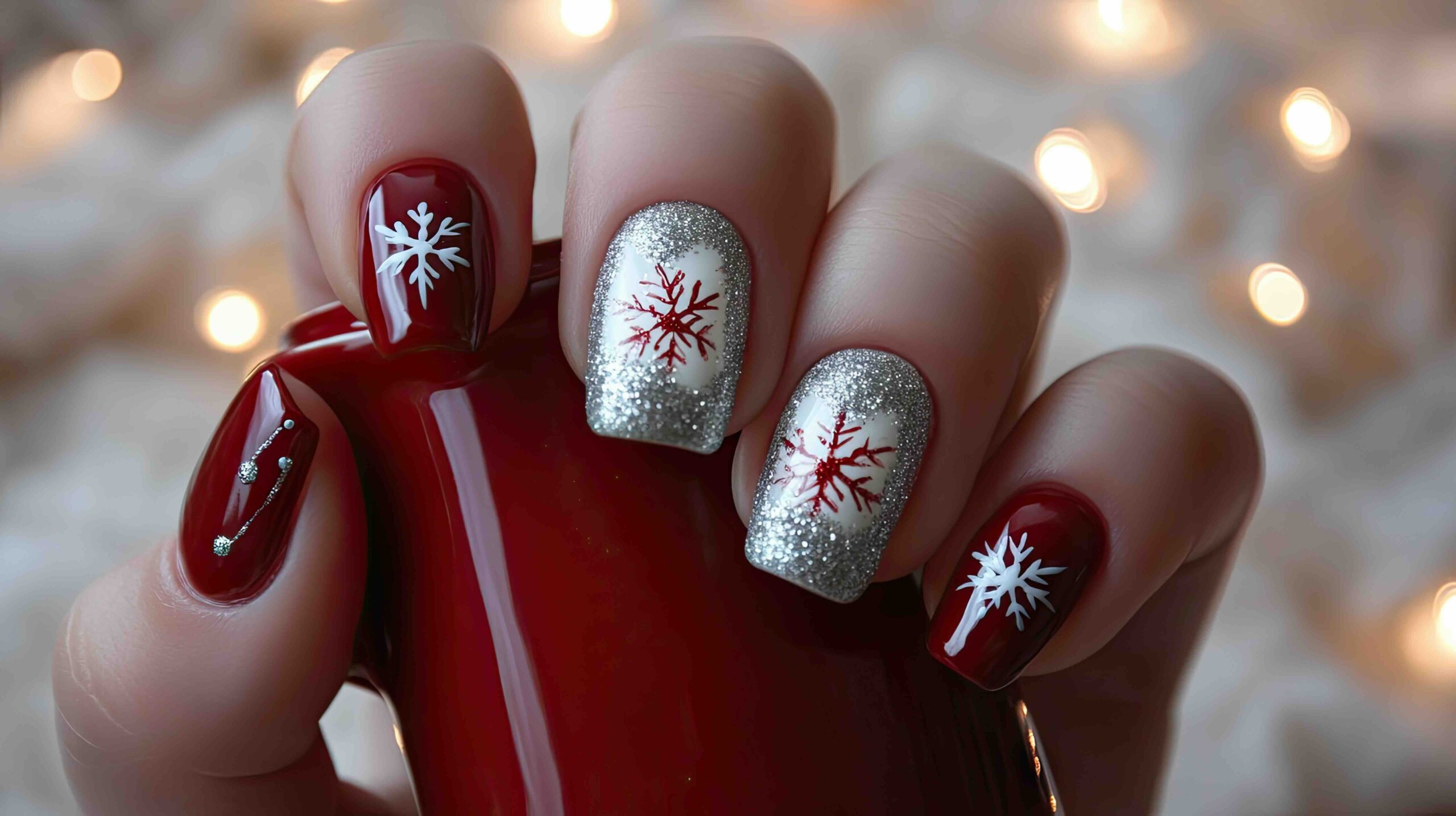 unghie-natazlie-rosse-argento-glitter-fiocchi-neve