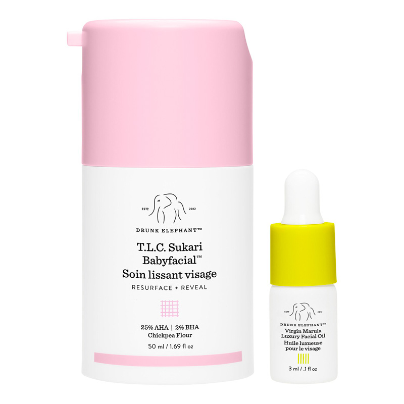 cliomakeup-migliori-peeling-viso-2024-drunk-elephant-tlc-sukari-baby-facial