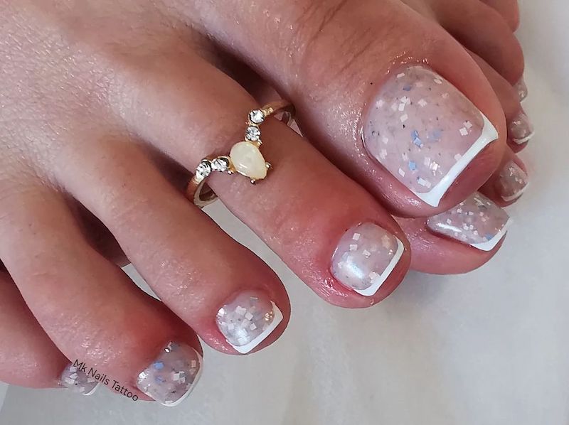 french-unghie-piedi-glitter