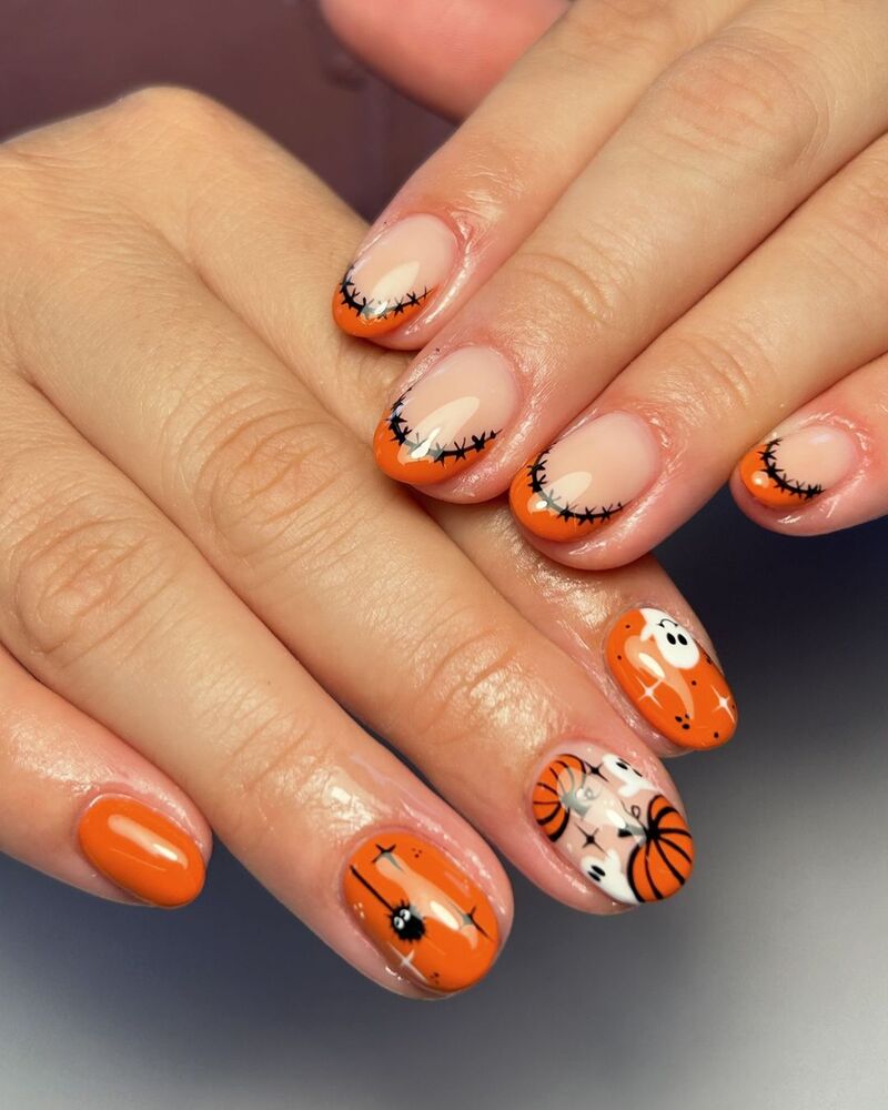 nail-art-halloween-arancione