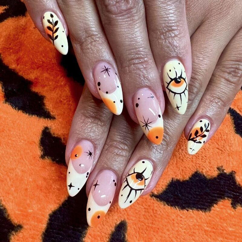 nail-art-halloween-arancioni-crema
