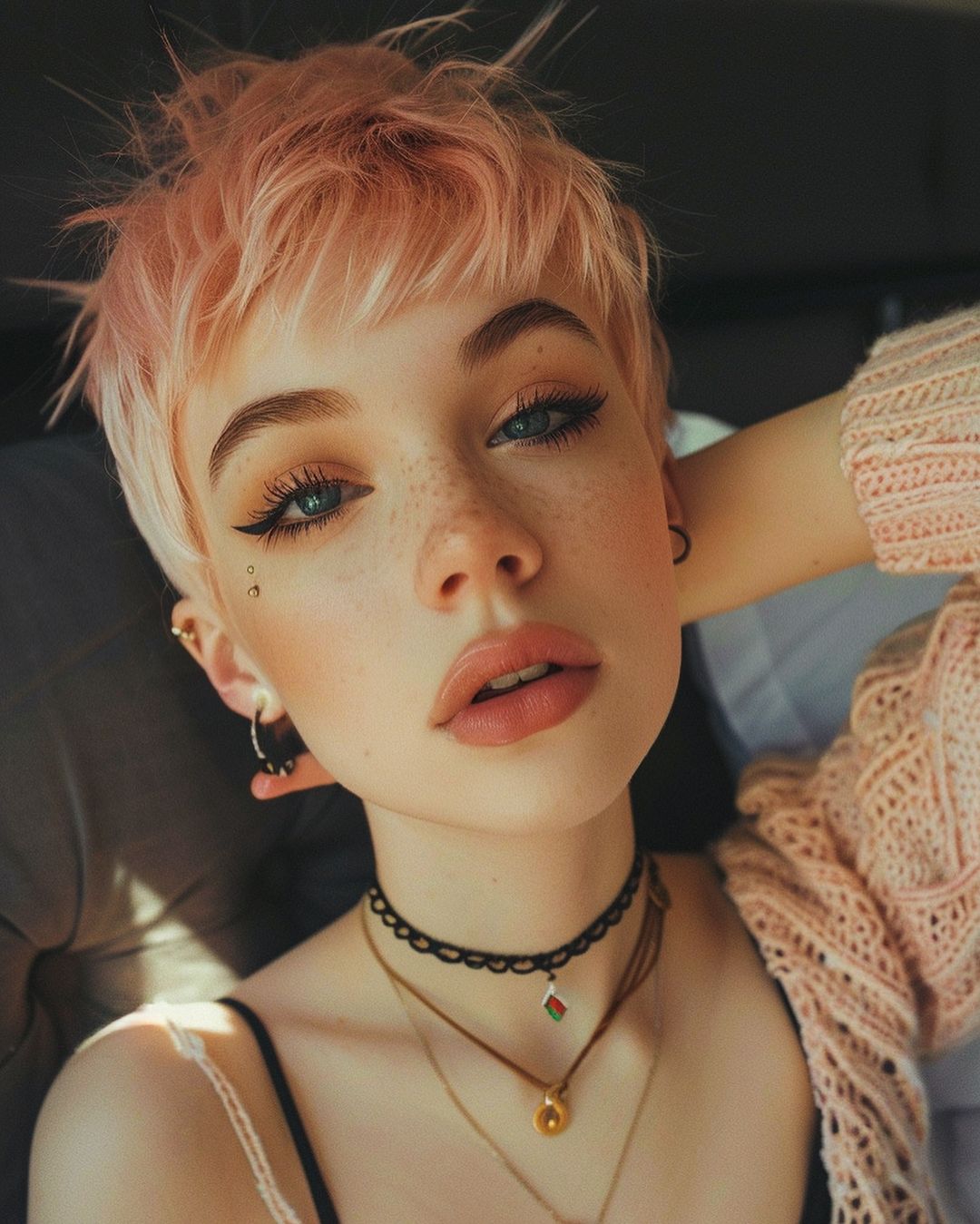 pixie-cut-frangia-rosa
