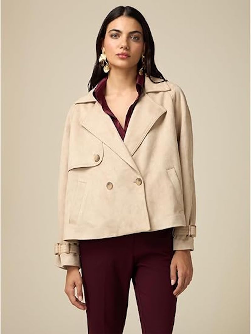 trench-beige-donna-corto-senza-cinta