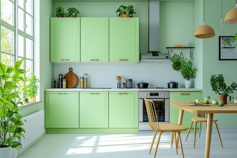 arredamento-interni-verde-prato-cucina