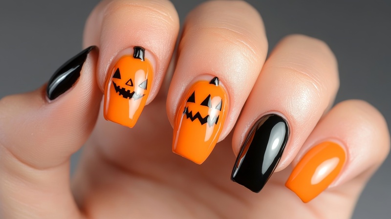 unghie-halloween-arancioni