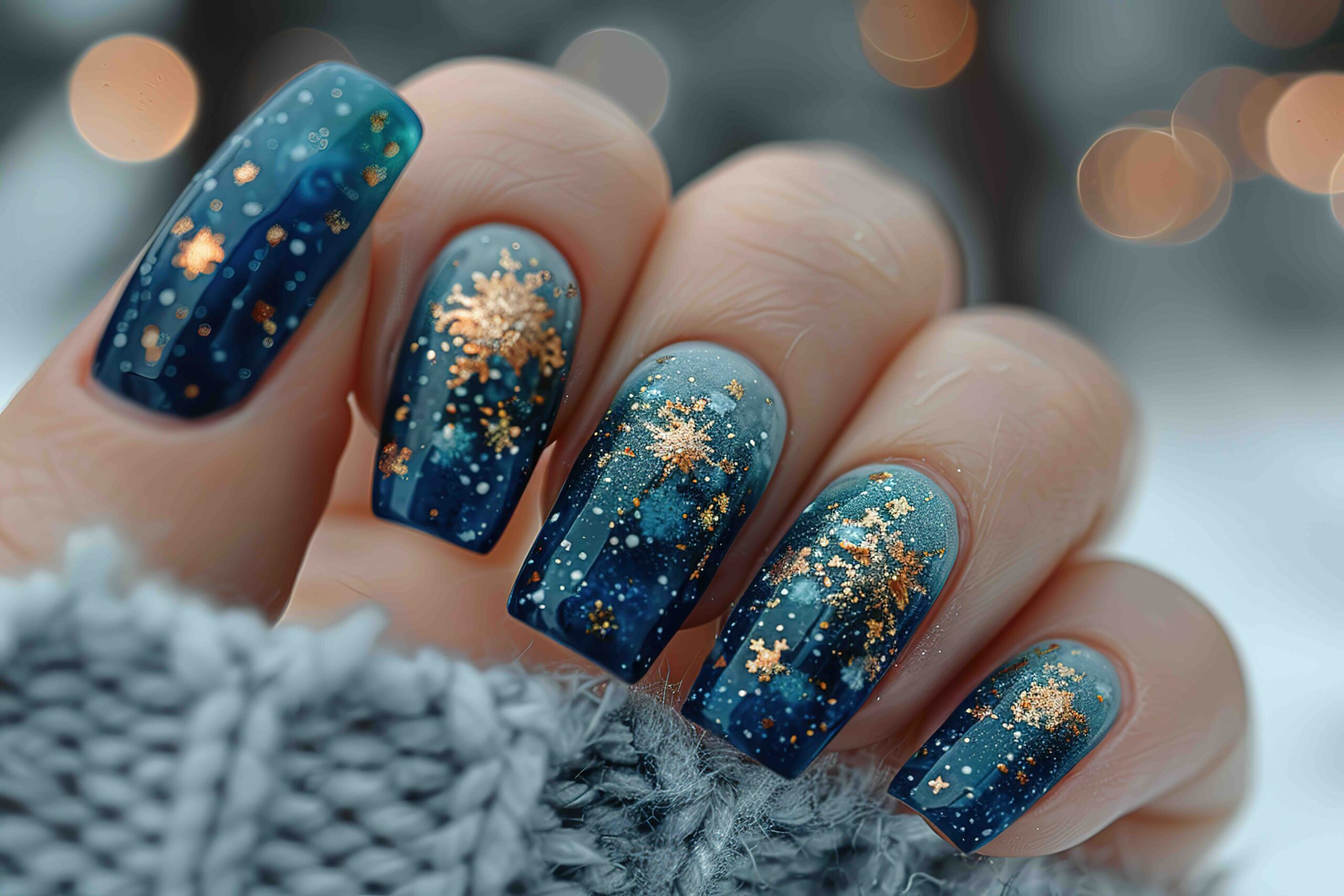 unghie-gel-natalizie-blu-notte-stelline-dorate