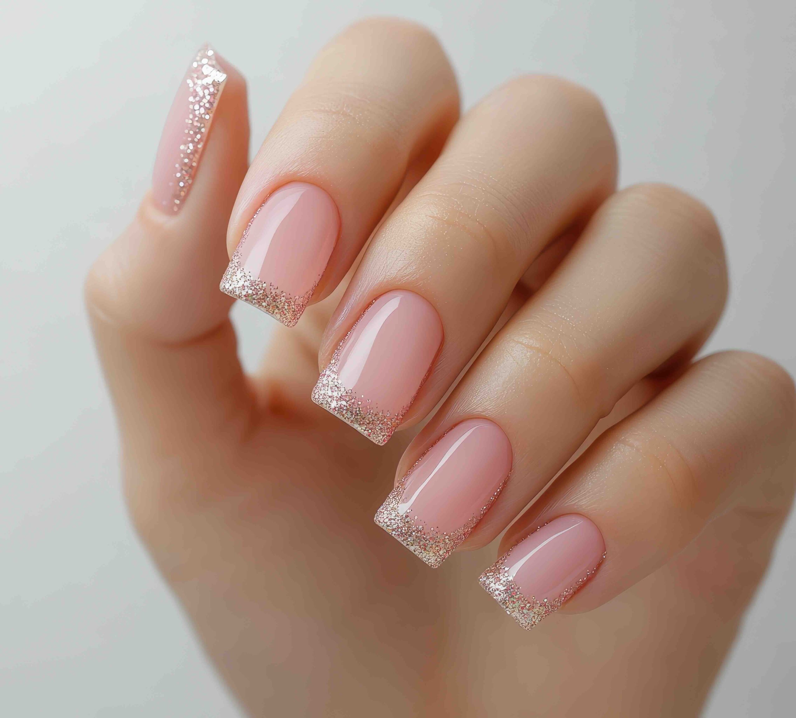 unghie-gel-natalizie-french-glitter