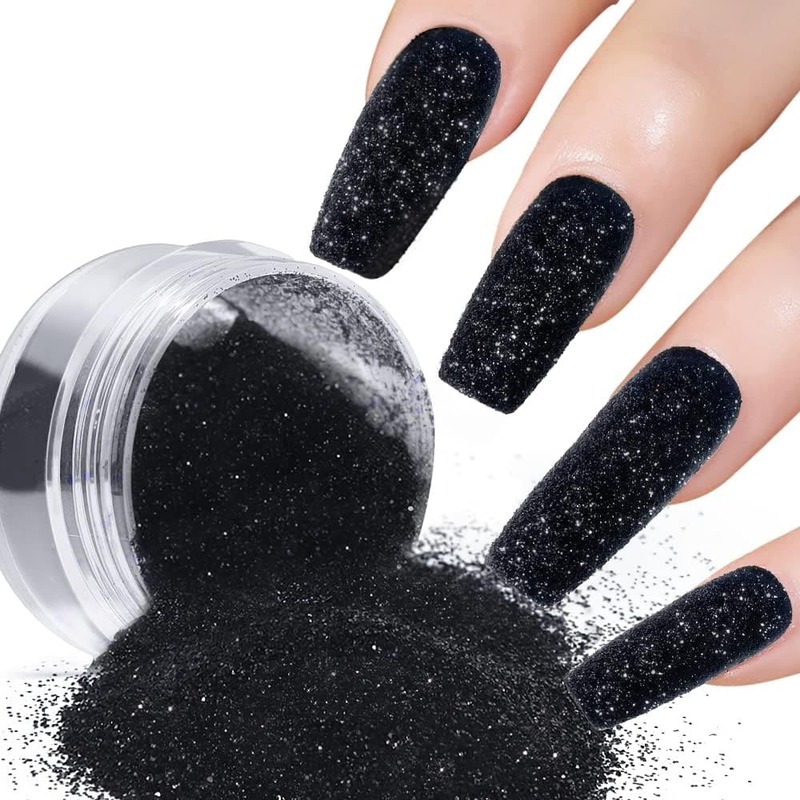 unghie-effetto-zucchero-gjnl-glitter-neri
